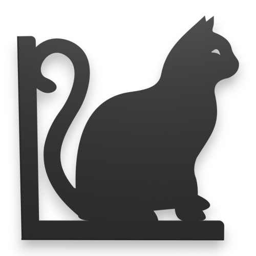 Stalowe, ozdobne wsporniki półki 20 cm - Kot - pKot-2