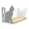 Stalowe, ozdobne wsporniki półki 20 cm - Kot - pKot-2