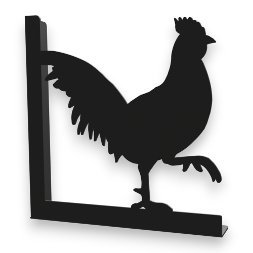 Stalowe, ozdobne wsporniki półki 20 cm - Kogut - pK-2