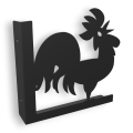 Stalowe, ozdobne wsporniki półki 20 cm - Kogut - pK-3