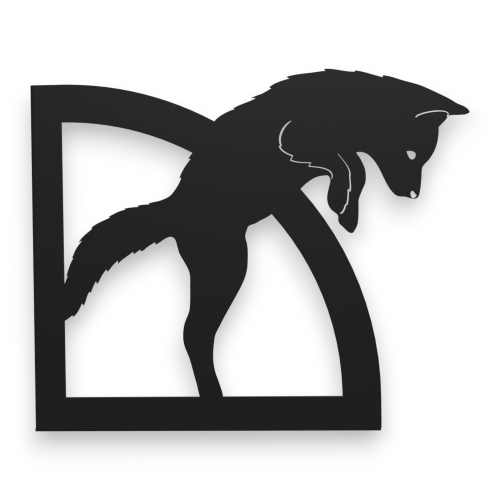 Stalowe, ozdobne wsporniki półki 20 cm - Lisek - pL-6