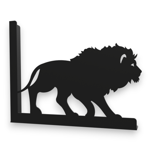 Stalowe, ozdobne wsporniki półki 25 cm - Lew - pLew-4