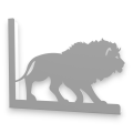 Stalowe, ozdobne wsporniki półki 25 cm - Lew - pLew-4