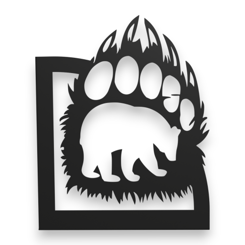 Stalowe, ozdobne wsporniki półki 20 cm - Łapa niedźwiedzia - pM-1