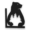 Stalowe, ozdobne wsporniki półki 20 cm - Niedźwiedź - pM-4