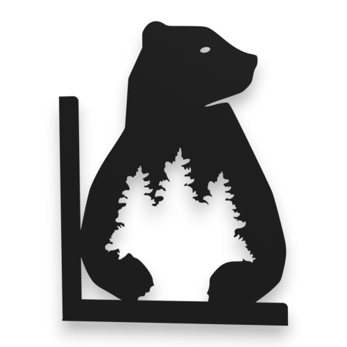 Stalowe, ozdobne wsporniki półki 20 cm - Niedźwiedź - pM-4