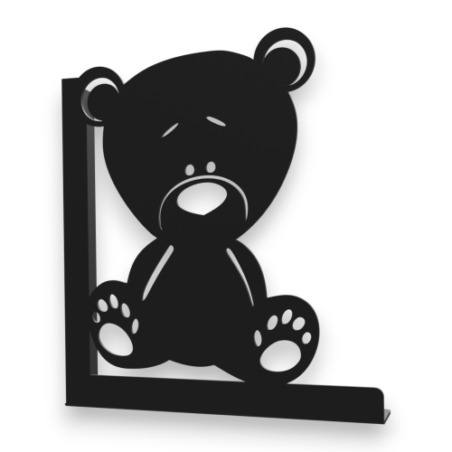 Stalowe, ozdobne wsporniki półki 20 cm - Miś - pM-6