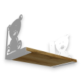 Stalowe, ozdobne wsporniki półki 20 cm - Miś - pM-6