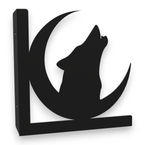 Stalowe, ozdobne wsporniki półki 20 cm - Wilk - pW-1