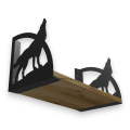 Stalowe, ozdobne wsporniki półki 20 cm - Wilk - pW-2