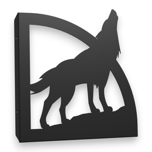 Stalowe, ozdobne wsporniki półki 20 cm - Wilk - pW-2