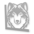 Stalowe, ozdobne wsporniki półki 20 cm - Wilk - pW-3