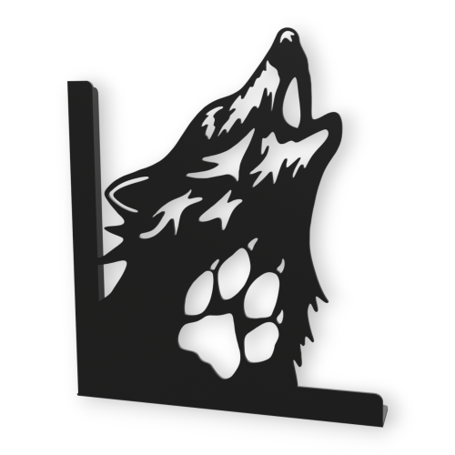 Stalowe, ozdobne wsporniki półki 20 cm - Wilk - pW-5