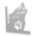Stalowe, ozdobne wsporniki półki 20 cm - Wilk - pW-5