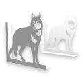 Stalowe, ozdobne wsporniki półki 25 cm - Wilk - pW-6