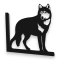 Stalowe, ozdobne wsporniki półki 25 cm - Wilk - pW-6