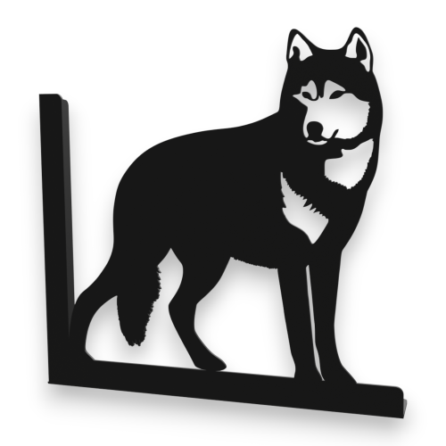 Stalowe, ozdobne wsporniki półki 25 cm - Wilk - pW-6