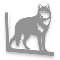 Stalowe, ozdobne wsporniki półki 25 cm - Wilk - pW-6