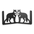 Stalowe, ozdobne wsporniki półki 25 cm - Wilk - pW-6