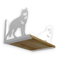 Stalowe, ozdobne wsporniki półki 25 cm - Wilk - pW-6