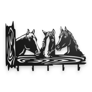 Stalowy wieszak ścienny Konie wK-12 54 cm