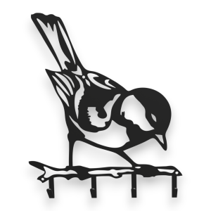 Stalowy, ozdobny wieszak ścienny "Sikorka wP-5" 30 cm