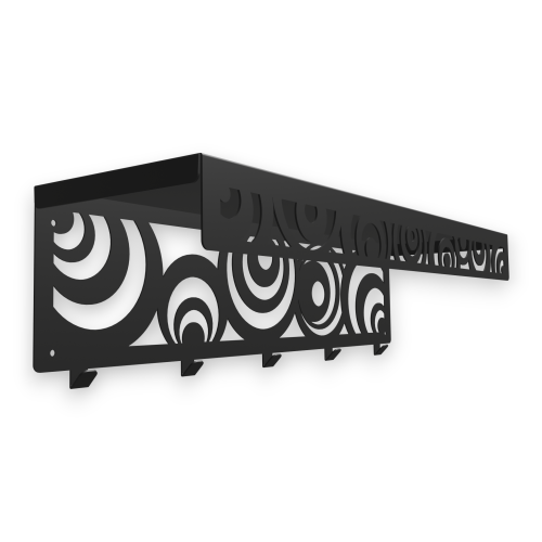 Stalowy, ozdoby wieszak ścienny  z półką "Panel-p2 70cm"