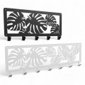 Stalowy, ozdobny wieszak ścienny "Panel-4" 75 cm, Monstera