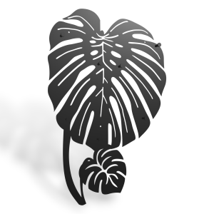 Stalowy, ozdobny wieszak ścienny Monstera - liść 75cm