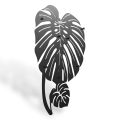 Stalowy, ozdobny wieszak ścienny Monstera - liść 75cm
