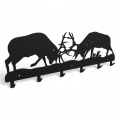 Stalowy, ozdobny wieszak ścienny Walczące Jelenie - wJ-1