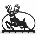Stalowy, ozdobny wieszak ścienny Walczące Jeleń - wJ-2