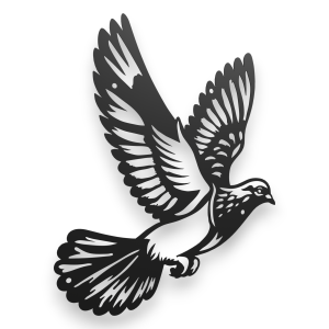 Dekor stalowy na ścianę - Gołąb w locie -  dP- 8
