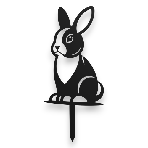 Ozdobny znacznik ogrodowy ze stali, ozdoba ogrodowa KRÓLIK-1