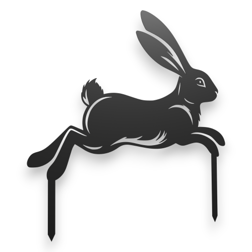 Ozdobny znacznik ogrodowy ze stali, ozdoba ogrodowa ZAJĄC-3 DUŻY