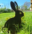 Ozdobny znacznik ogrodowy ze stali, ozdoba ogrodowa ZAJĄC-1