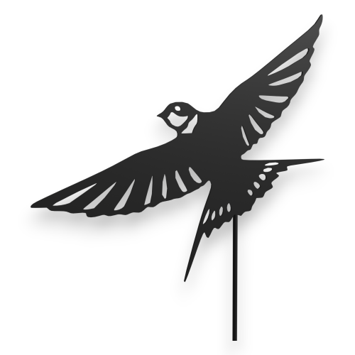 Ozdoba ogrodowa ze stali na rabaty, doniczki - Jaskółka 1