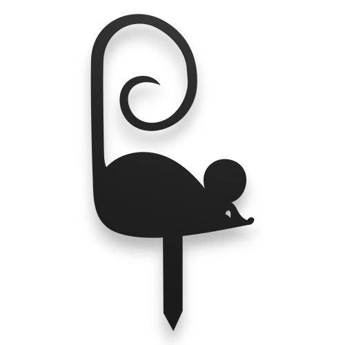 Ozdoba ogrodowa ze stali na rabaty, doniczki - Mysz 1