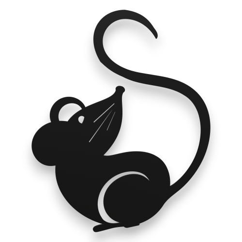 Przykręcana ozdoba ogrodowa ze stali na płot, balustrady  - Mysz 2