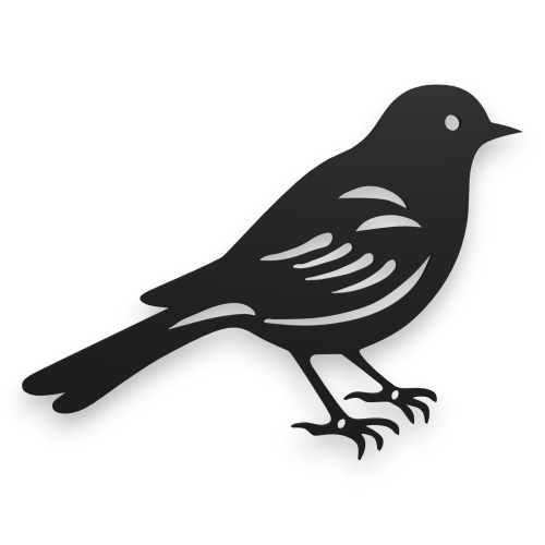 Przykręcana ozdoba ogrodowa ze stali na płot, balustrady  - Ptak 1