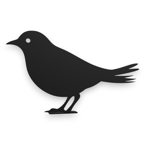 Przykręcana ozdoba ogrodowa ze stali na płot, balustrady  - Ptak 2