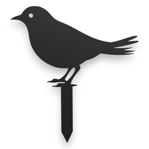 Ozdoba ogrodowa ze stali na rabaty, doniczki, trawniki  - Ptak 2