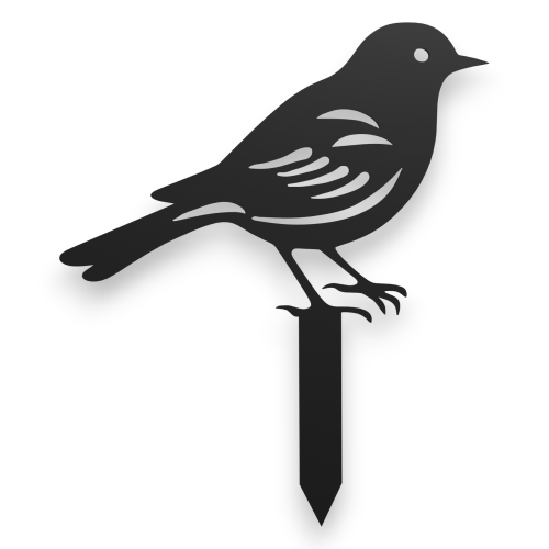 Ozdoba ogrodowa ze stali na rabaty, doniczki, trawniki  - Ptak 1