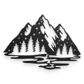 Dekor stalowy z motywem gór, góry dG-2