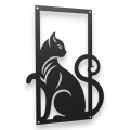 Dekor stalowy na ścianę, kot - cz.3 serii dKot-2