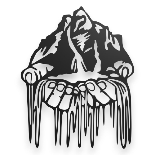 Dekor stalowy z motywem gór, góry w dłoniach dG-6 