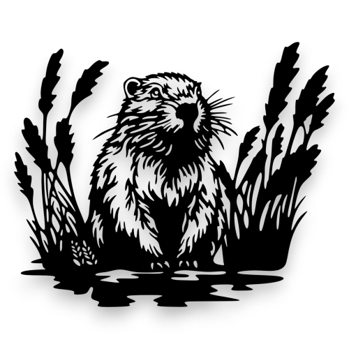 Dekor stalowy na ścianę Bóbr - dBobr-1