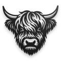 Dekor stalowy na ścianę - bydło szkocie, Highland cattle - dKR-2