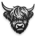 Dekor stalowy na ścianę - bydło szkocie, Highland cattle - dKR-2