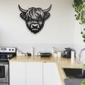 Dekor stalowy na ścianę - bydło szkocie, Highland cattle - dKR-2